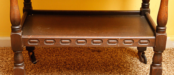 Vintage Oak Drop Leaf Tea Cart