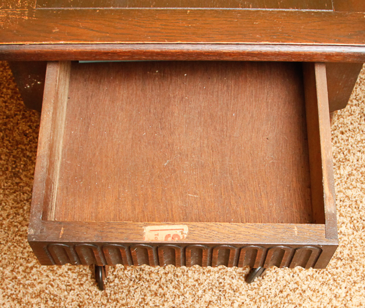 Vintage Oak Drop Leaf Tea Cart