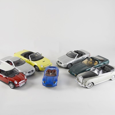 Seven Die-Cast Model Cars