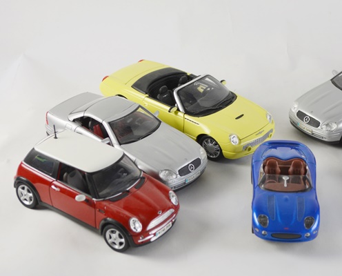 Seven Die-Cast Model Cars