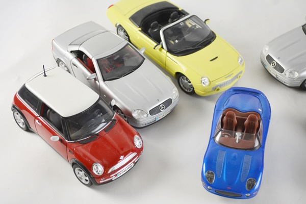 Seven Die-Cast Model Cars