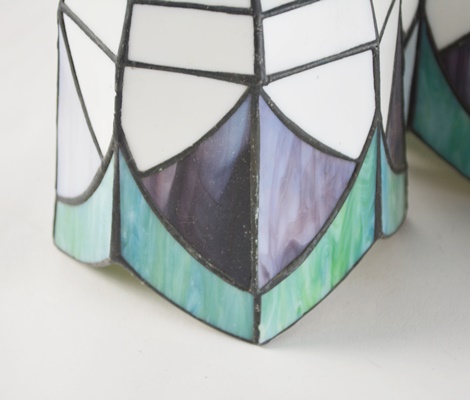 Four Stained Glass Pendant Shades