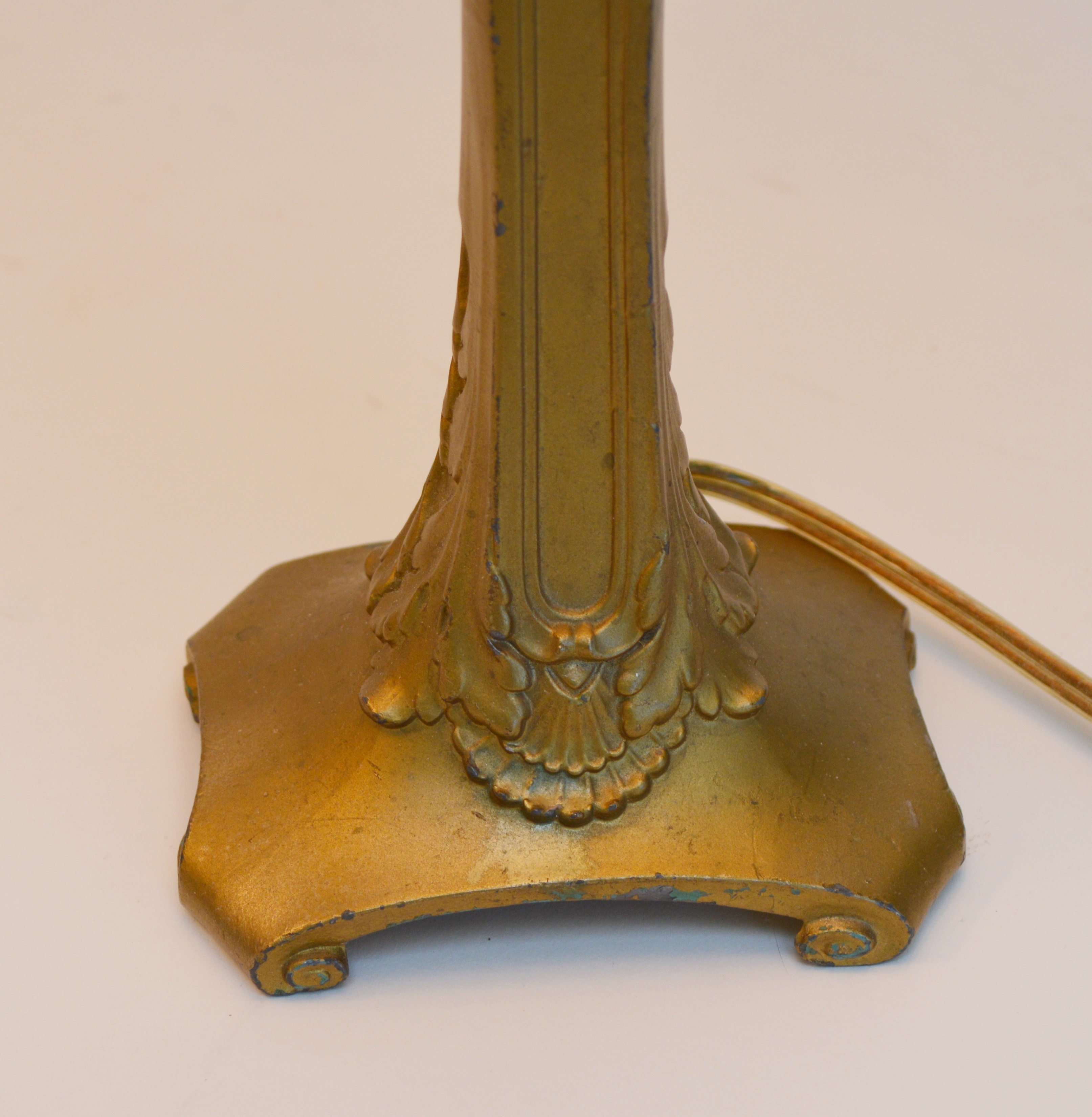 Pair of Art Deco Gold Tone Metal Table Lamps