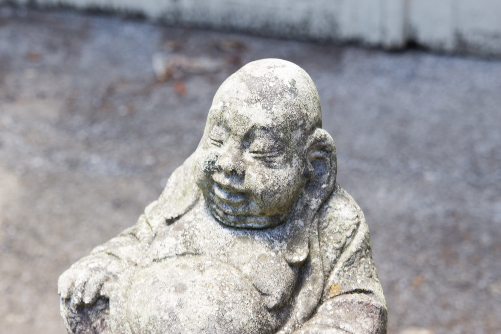 Concrete Hotei Laughing Buddha Yard Statue with Stand