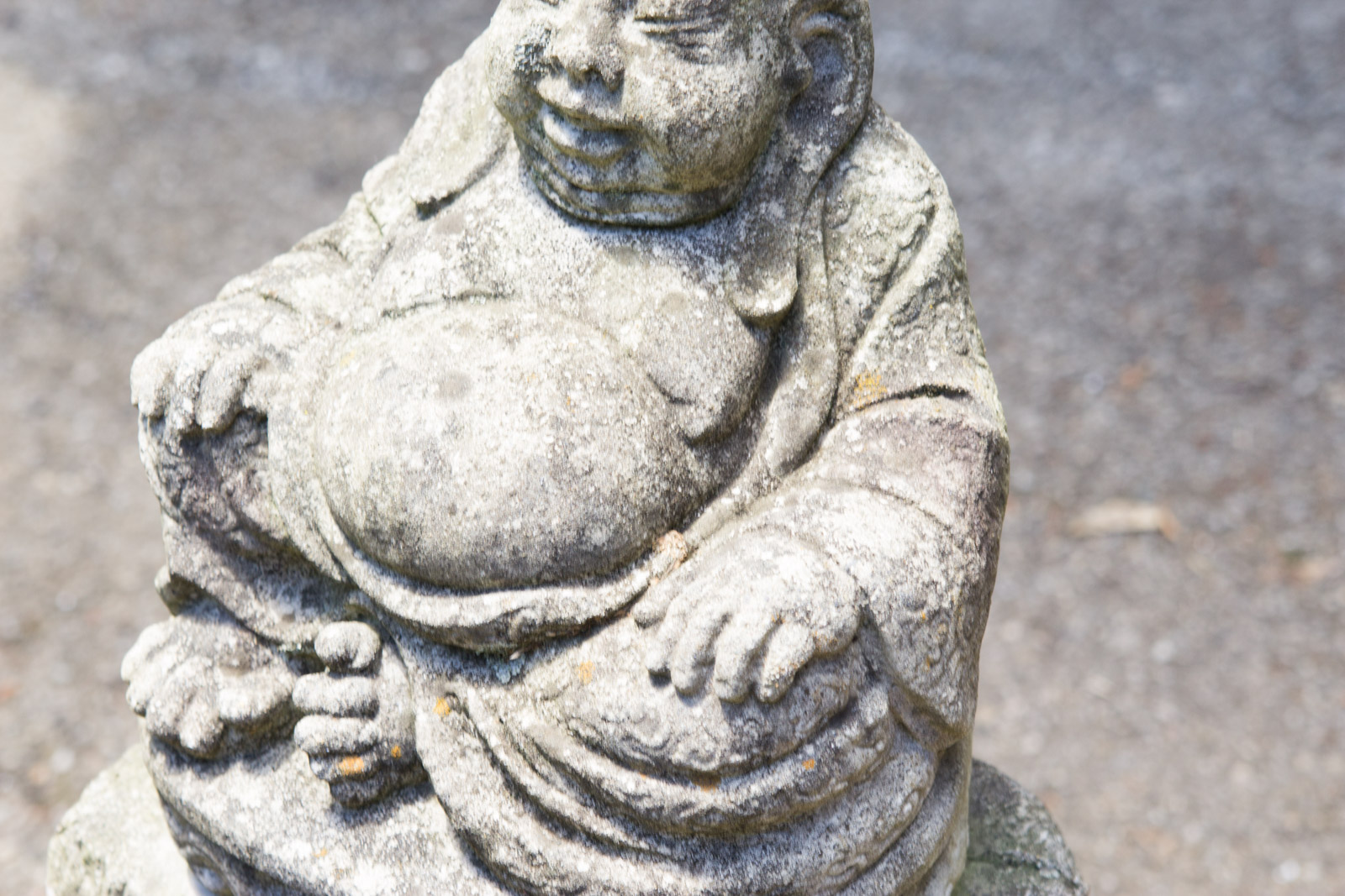 Concrete Hotei Laughing Buddha Yard Statue with Stand