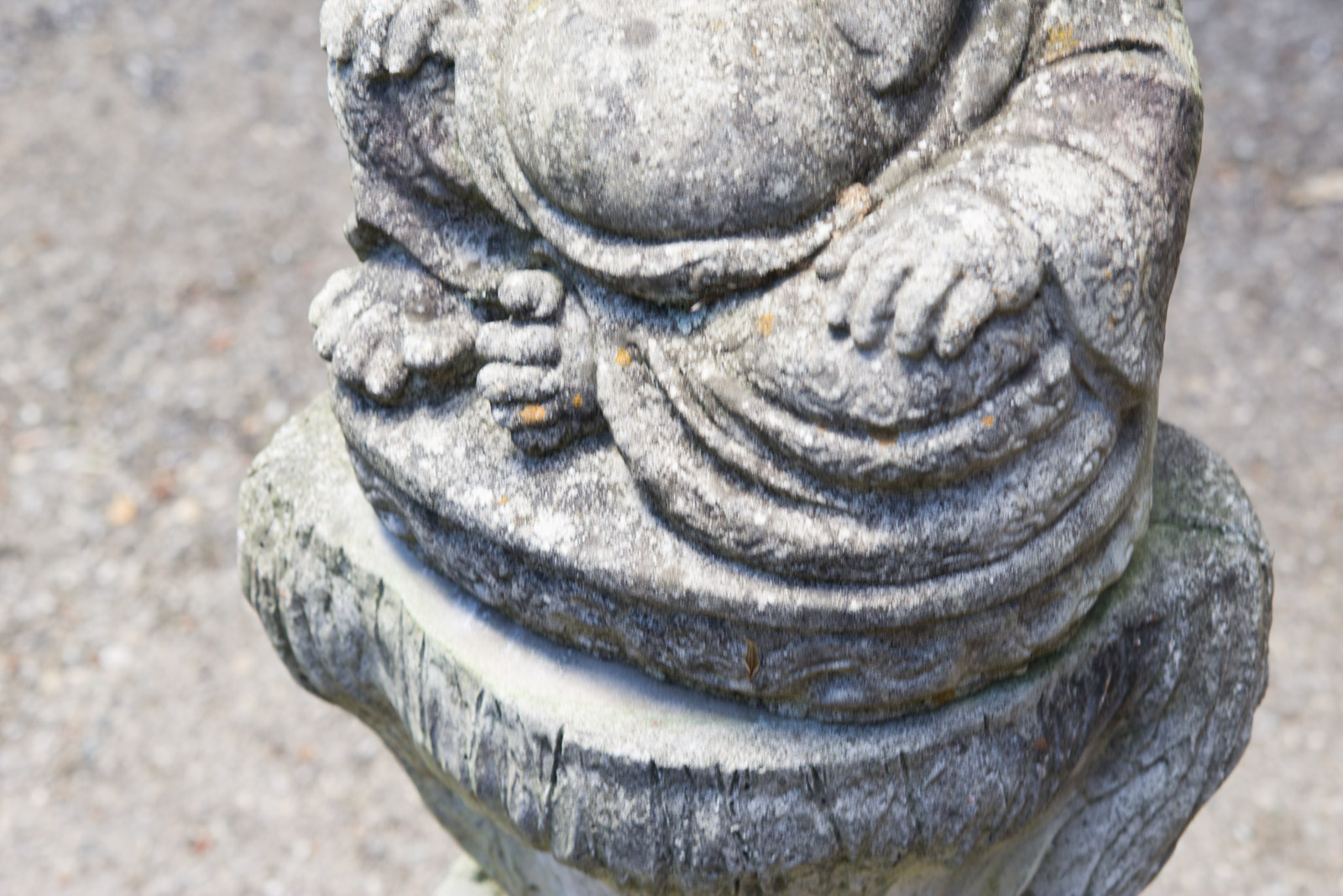 Concrete Hotei Laughing Buddha Yard Statue with Stand