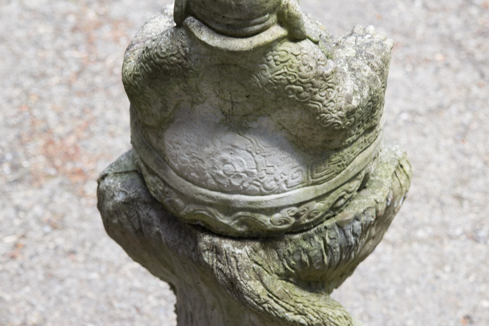 Concrete Hotei Laughing Buddha Yard Statue with Stand