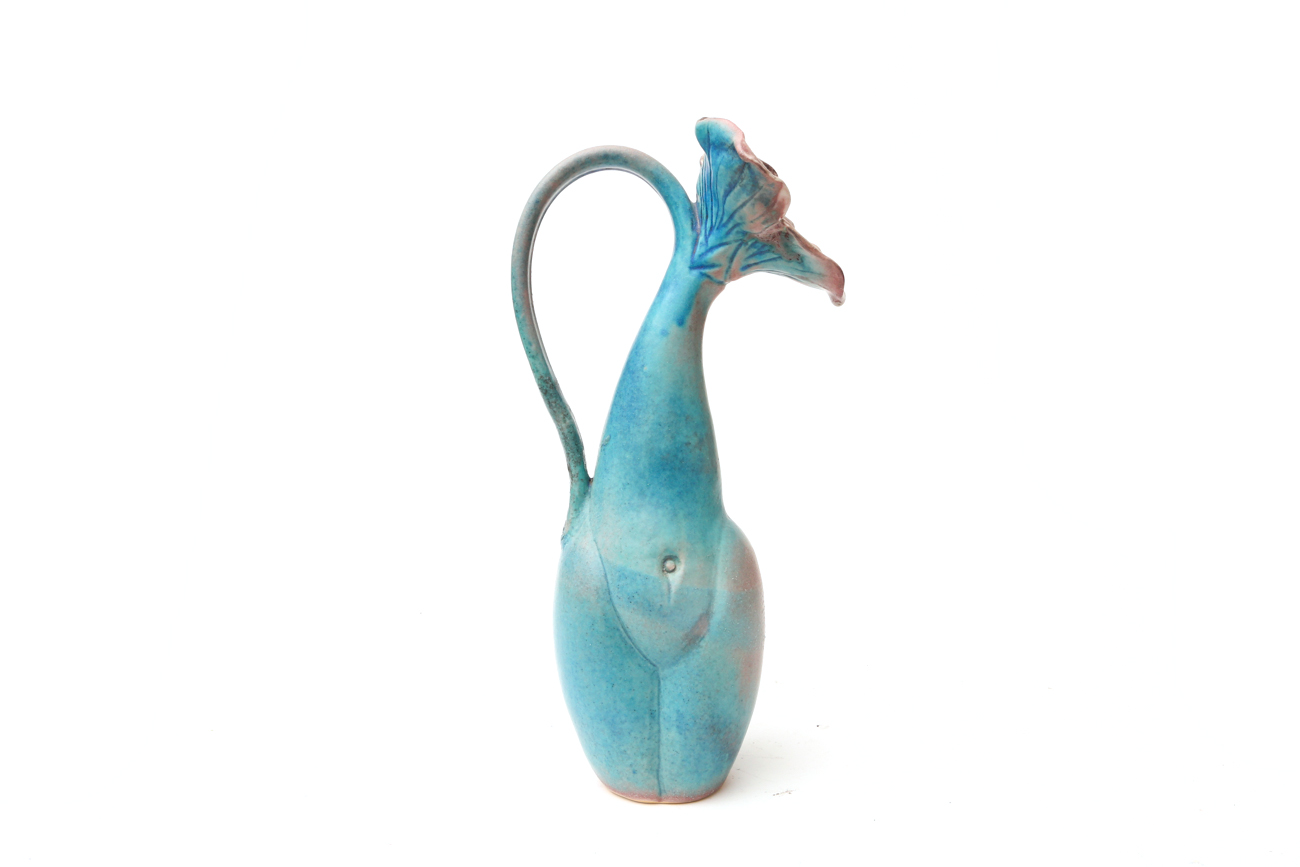 Floral Female Torso Ceramic Pitcher