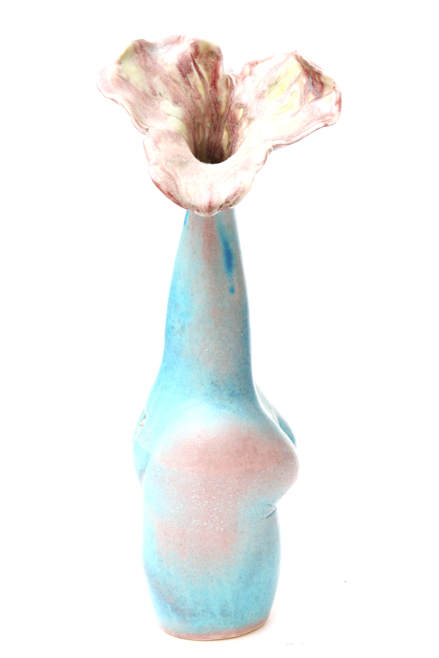 Floral Female Torso Ceramic Pitcher