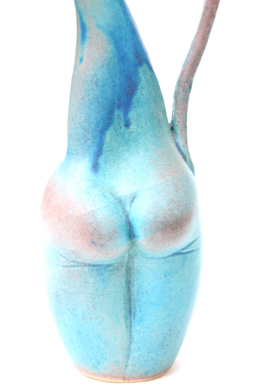 Floral Female Torso Ceramic Pitcher