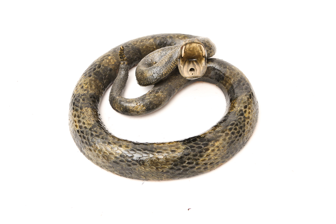 Michael + Melvin Crocker Detailed Clay Snake Sculpture