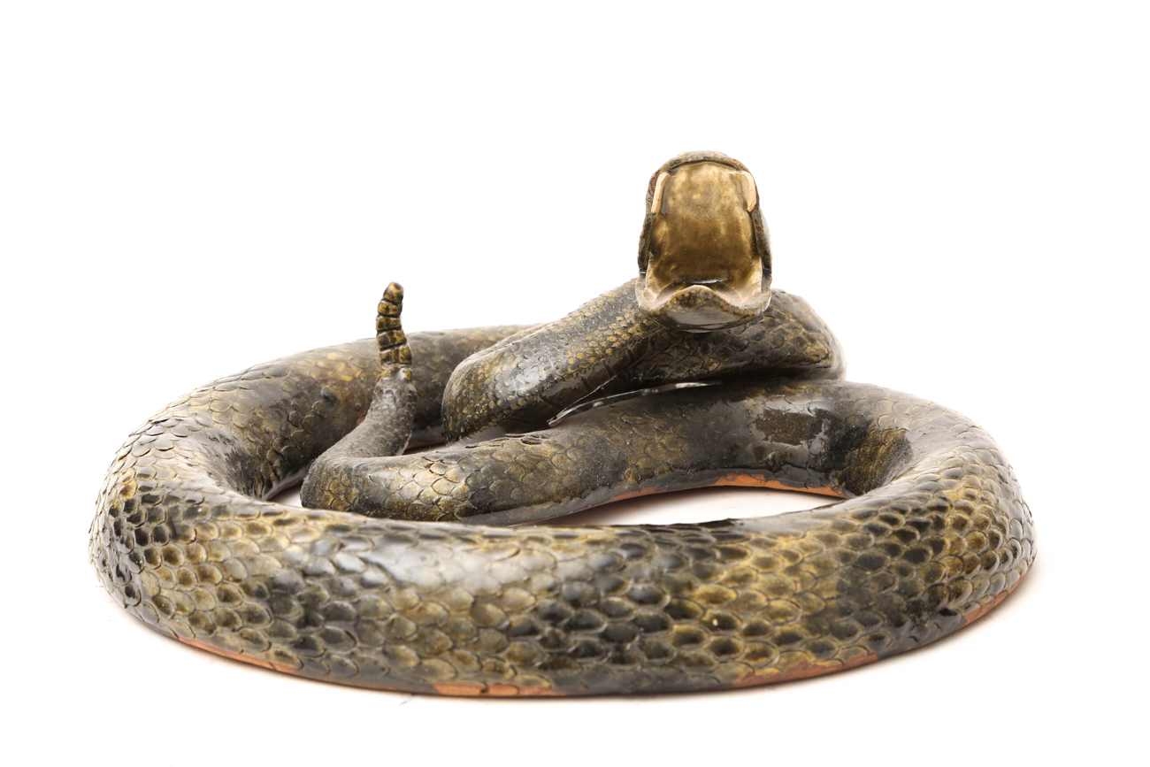 Michael + Melvin Crocker Detailed Clay Snake Sculpture