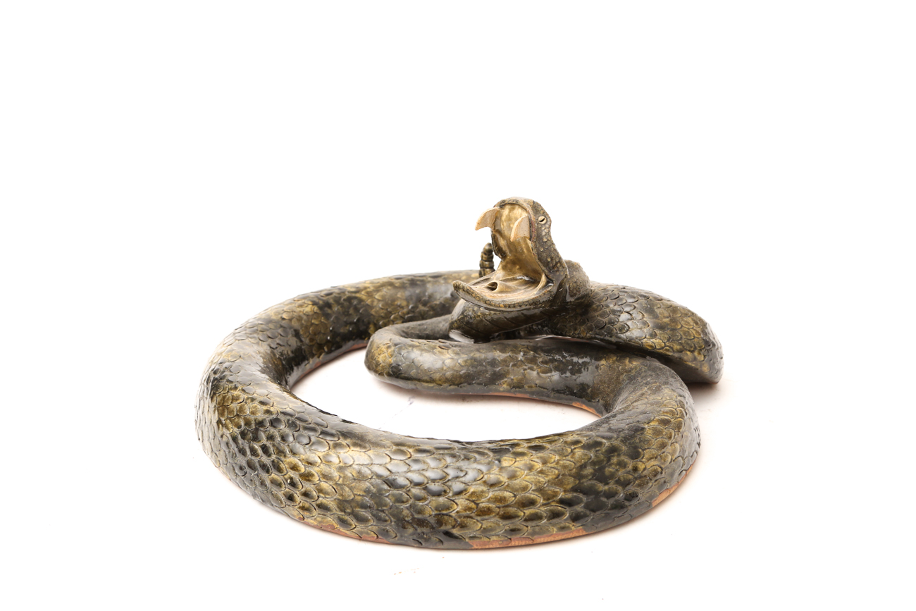 Michael + Melvin Crocker Detailed Clay Snake Sculpture