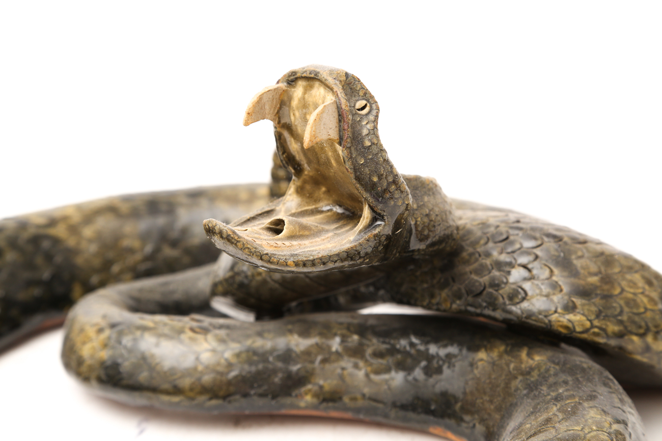 Michael + Melvin Crocker Detailed Clay Snake Sculpture