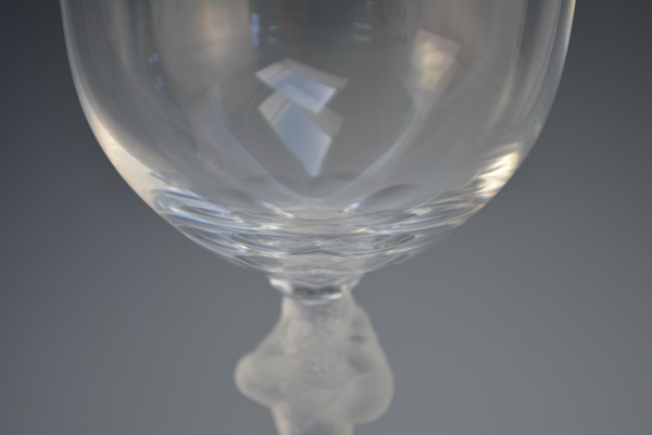 Seven Lalique Crystal Wine Glasses