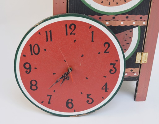 Watermelon Theme Clock and Cabinet