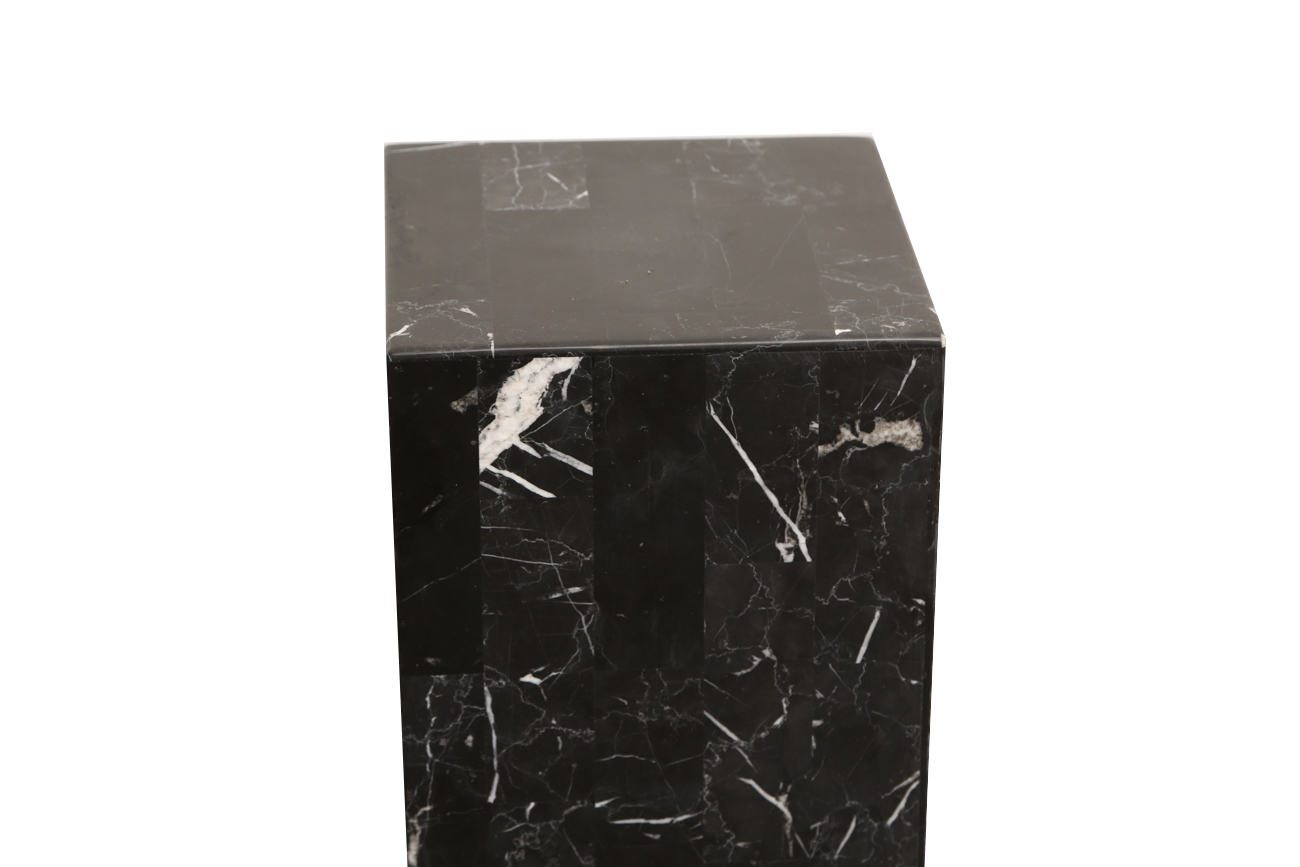 Short Black Marble Pedestal
