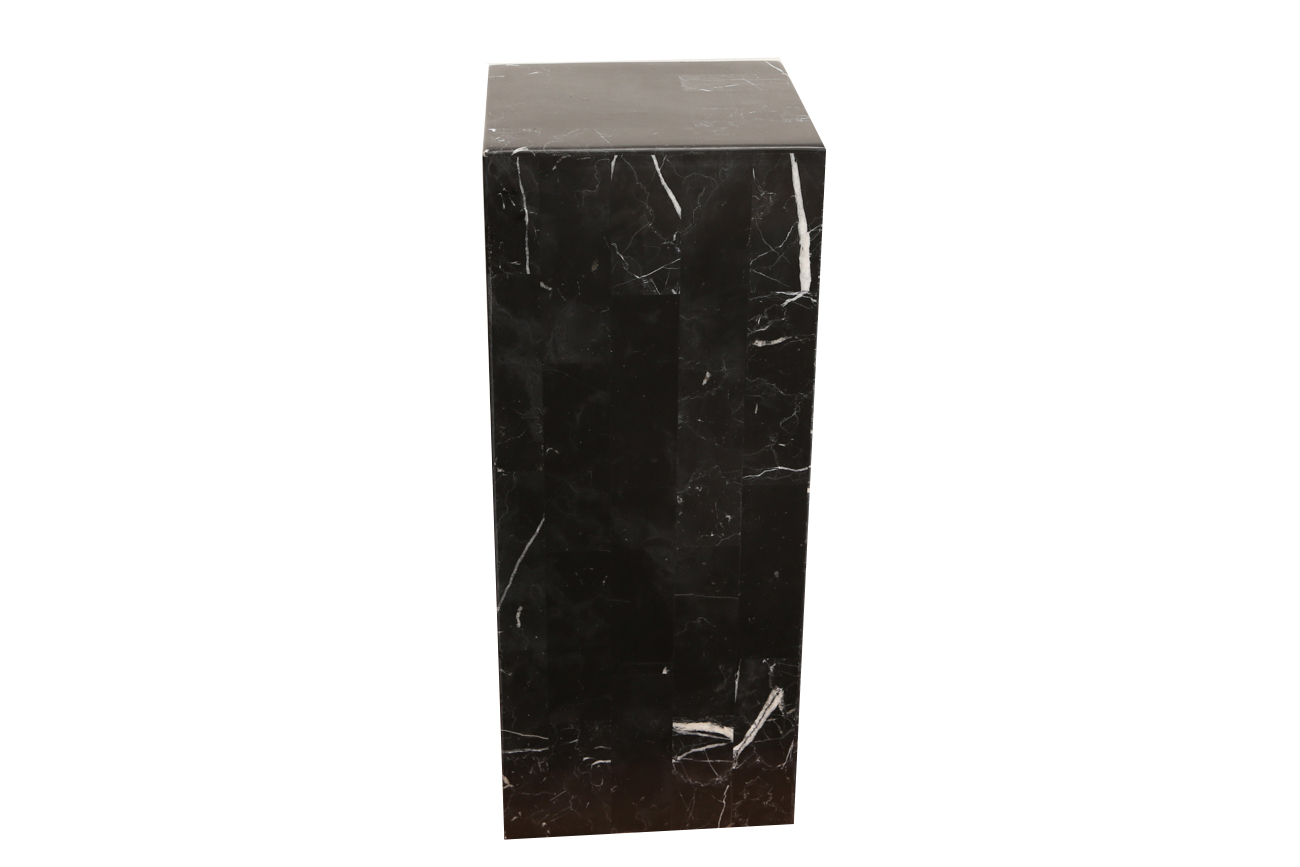 Short Black Marble Pedestal