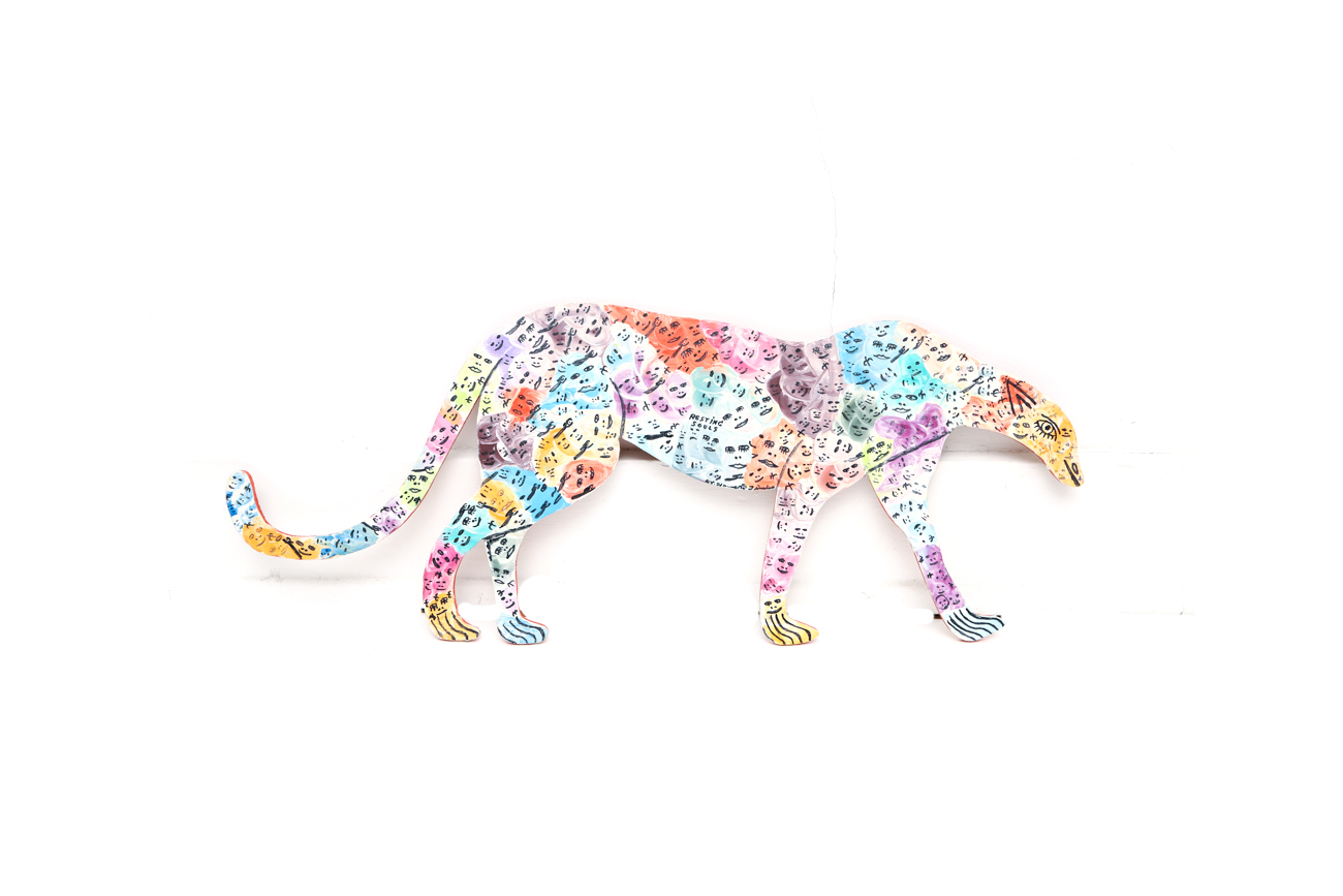 Reverend Howard Finster "Resting Souls" Animal Shaped Painting