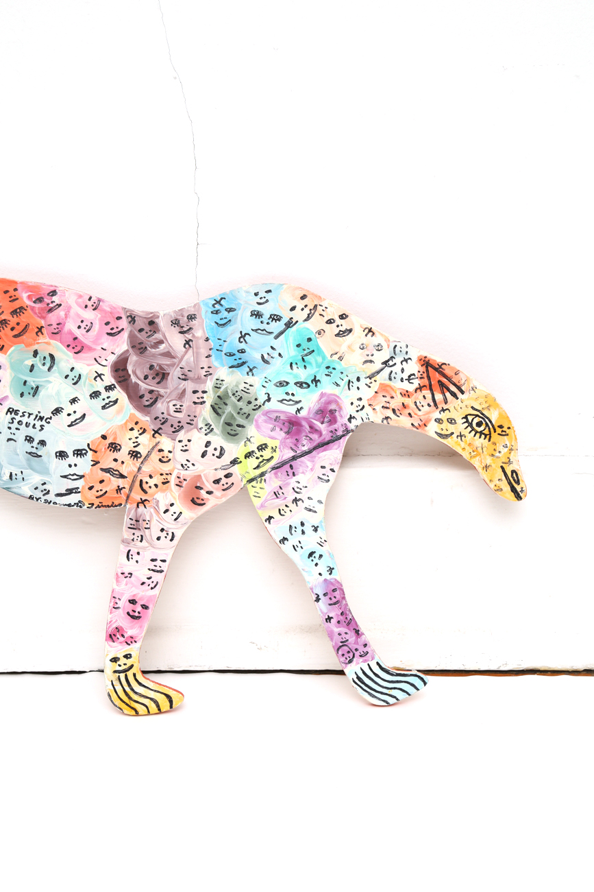 Reverend Howard Finster "Resting Souls" Animal Shaped Painting