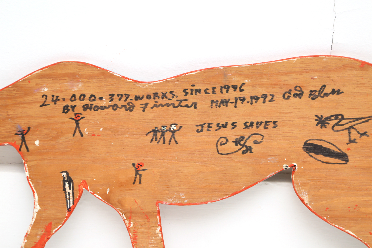 Reverend Howard Finster "Resting Souls" Animal Shaped Painting