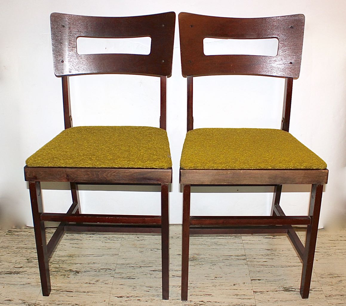 Set of Four Mid-Century Norquist "Coronet" Wood Folding Chairs