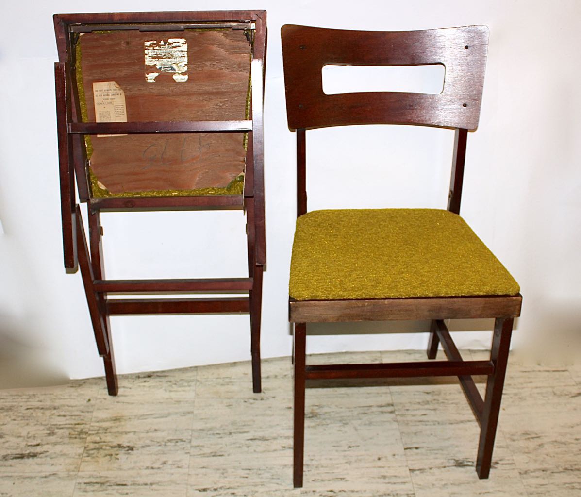 Set of Four Mid-Century Norquist "Coronet" Wood Folding Chairs