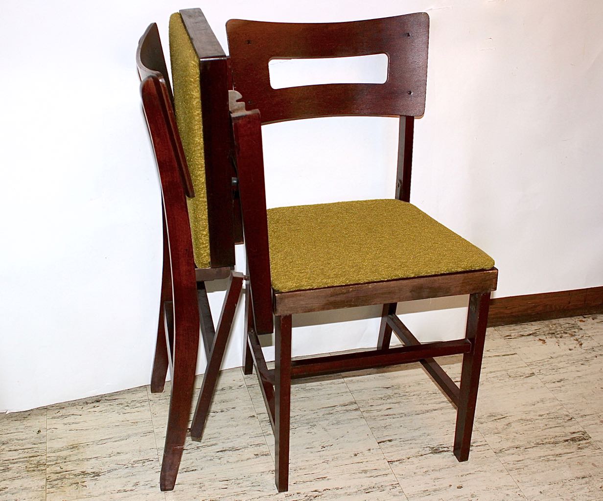 Set of Four Mid-Century Norquist "Coronet" Wood Folding Chairs
