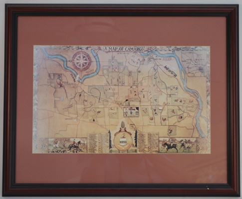 Offset Lithograph After Map of Original Camargo Painting
