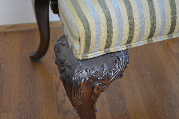 Century Furniture Rococo Influenced Walnut Arm Chair