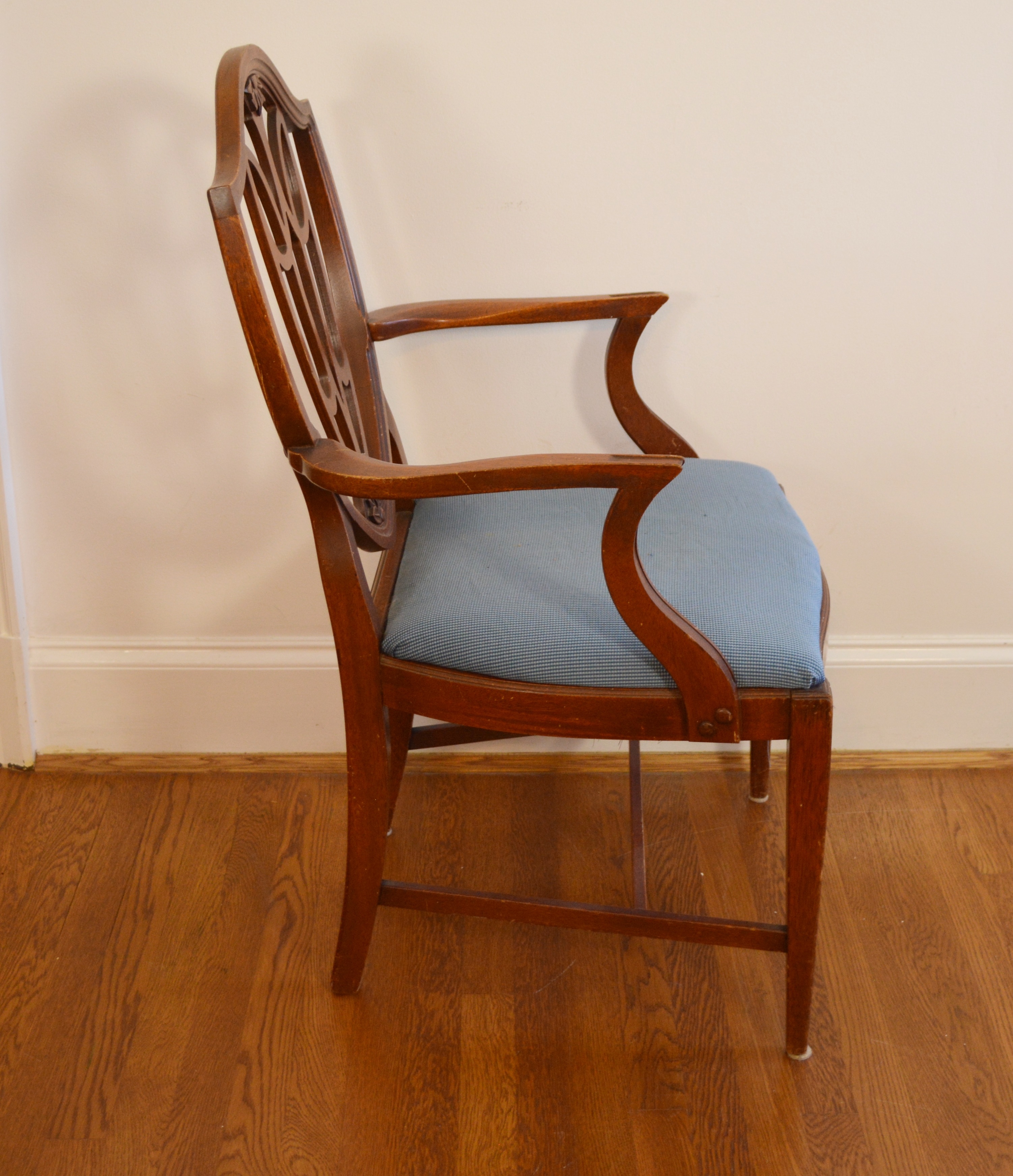 Antique Hepplewhite Style Shield Back Armchair