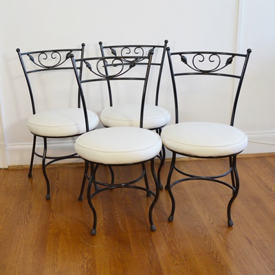 Four Metal Bistro Chairs