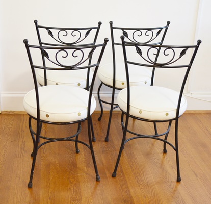 Four Metal Bistro Chairs