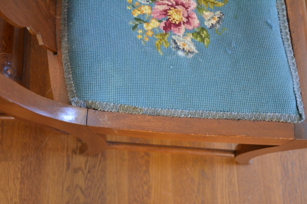 Pair of Vintage Mahogany Needlepoint Side Chairs