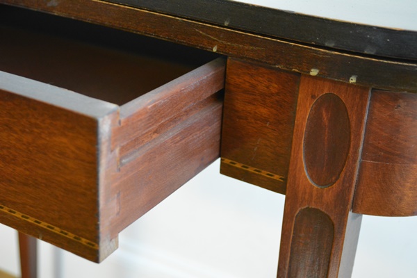 Vintage Hepplewhite Style Mahogany Game Table