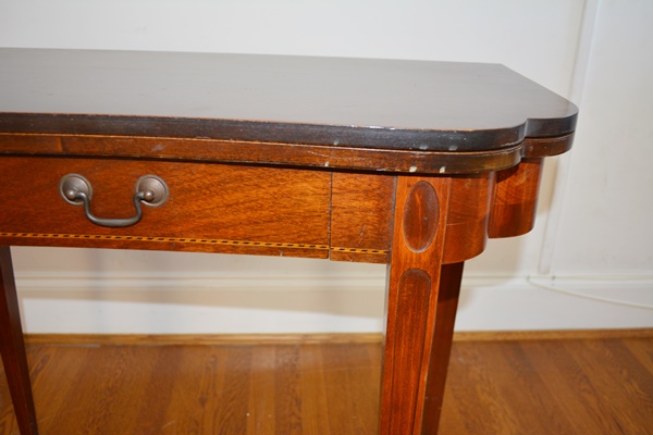 Vintage Hepplewhite Style Mahogany Game Table