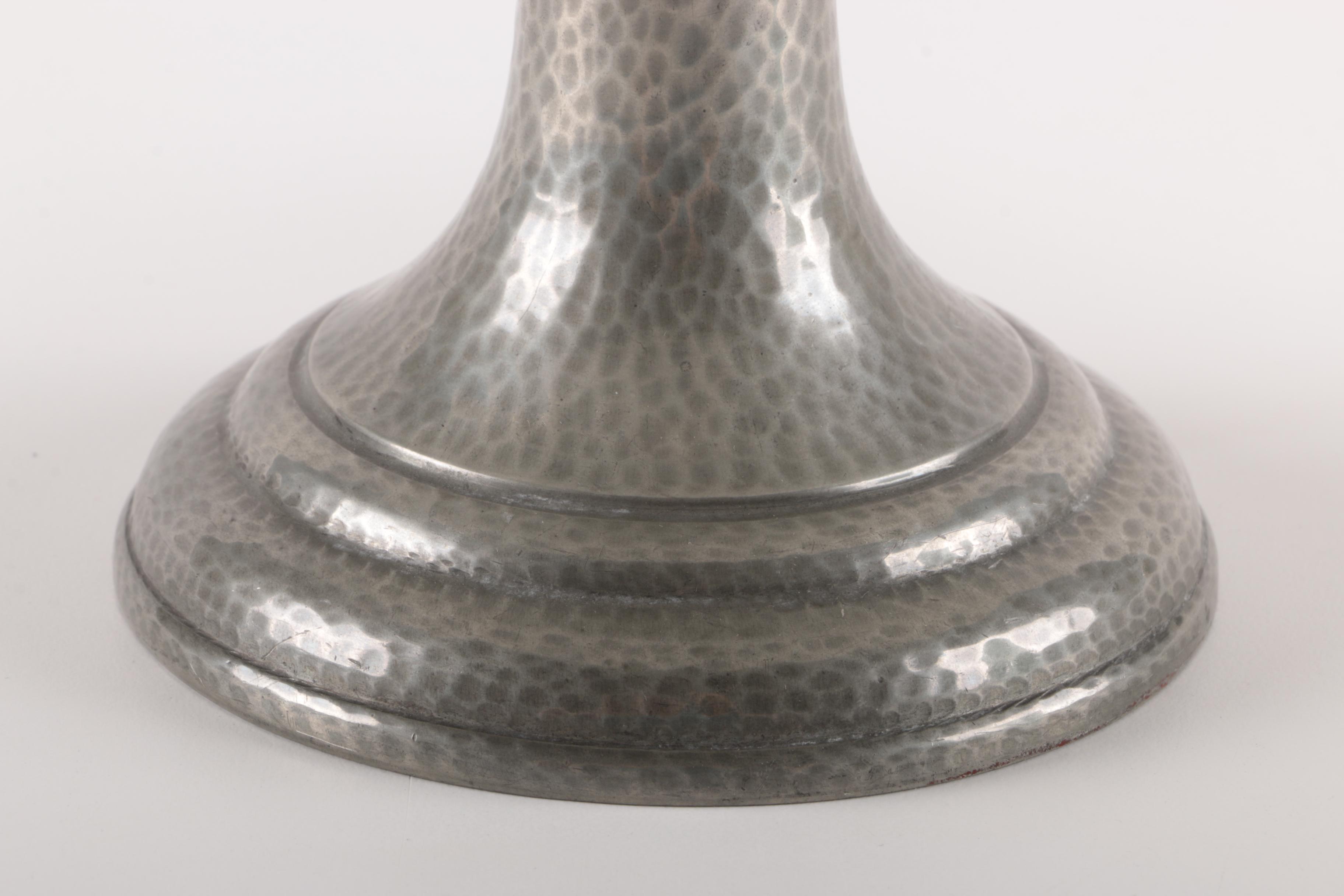 Shelley Ceramic Vase and Platter with Homeland English Pewter Base