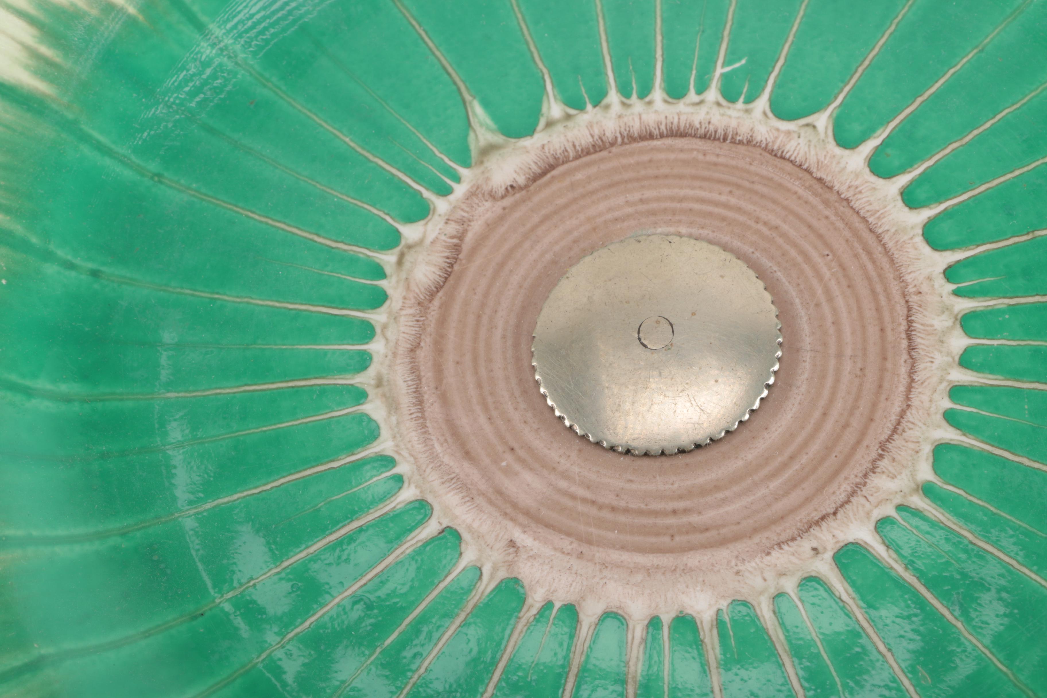 Shelley Ceramic Vase and Platter with Homeland English Pewter Base