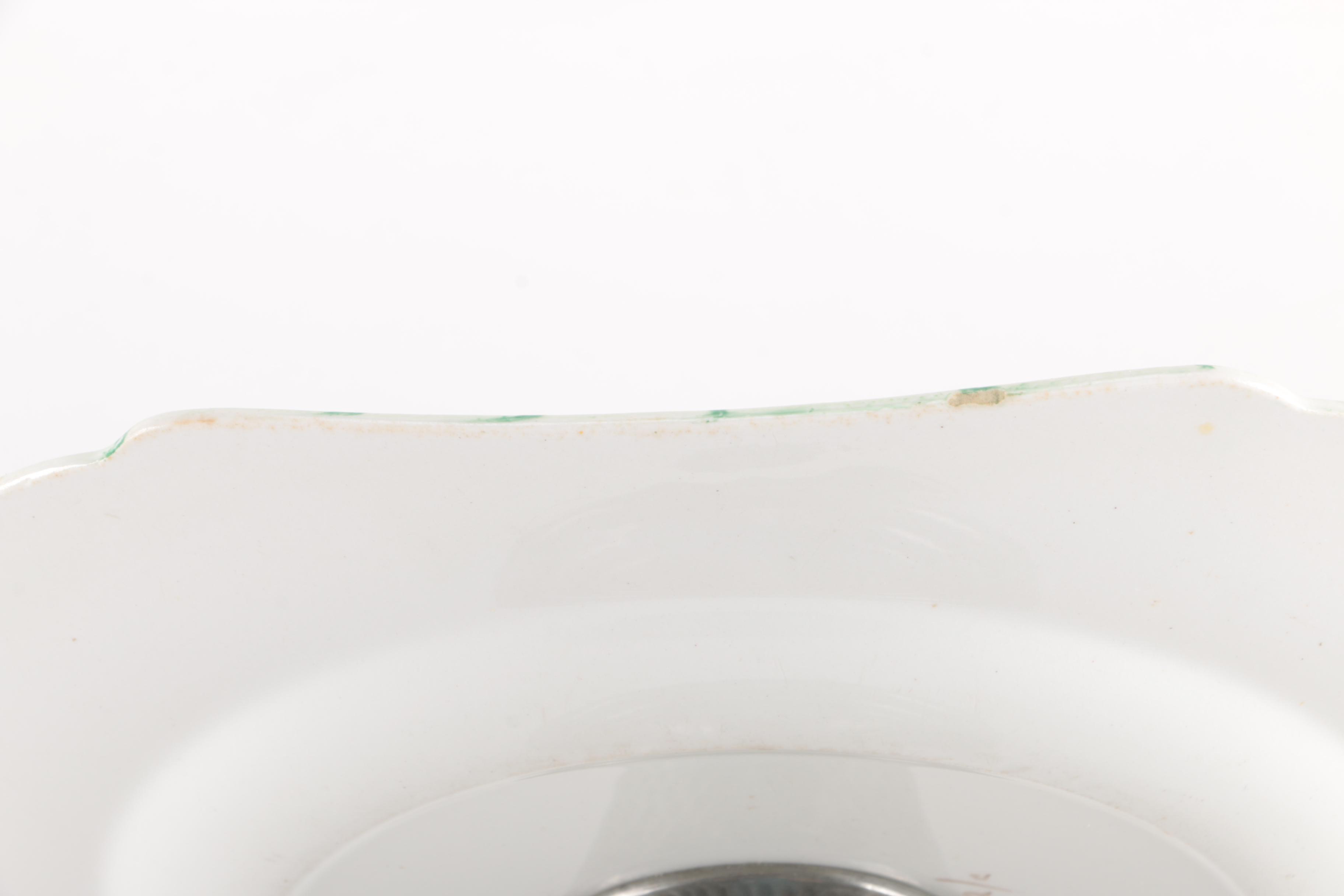 Shelley Ceramic Vase and Platter with Homeland English Pewter Base