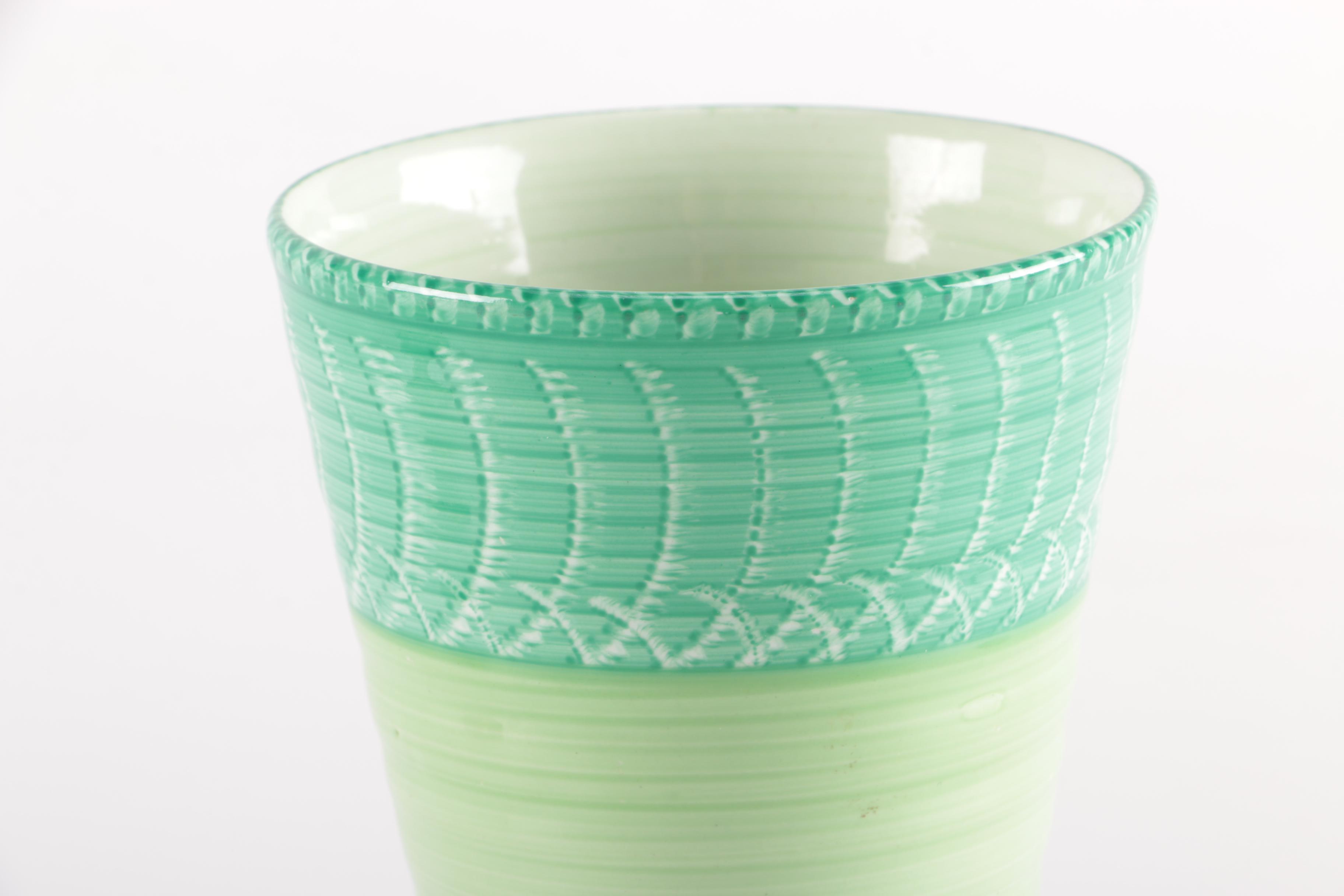 Shelley Ceramic Vase and Platter with Homeland English Pewter Base