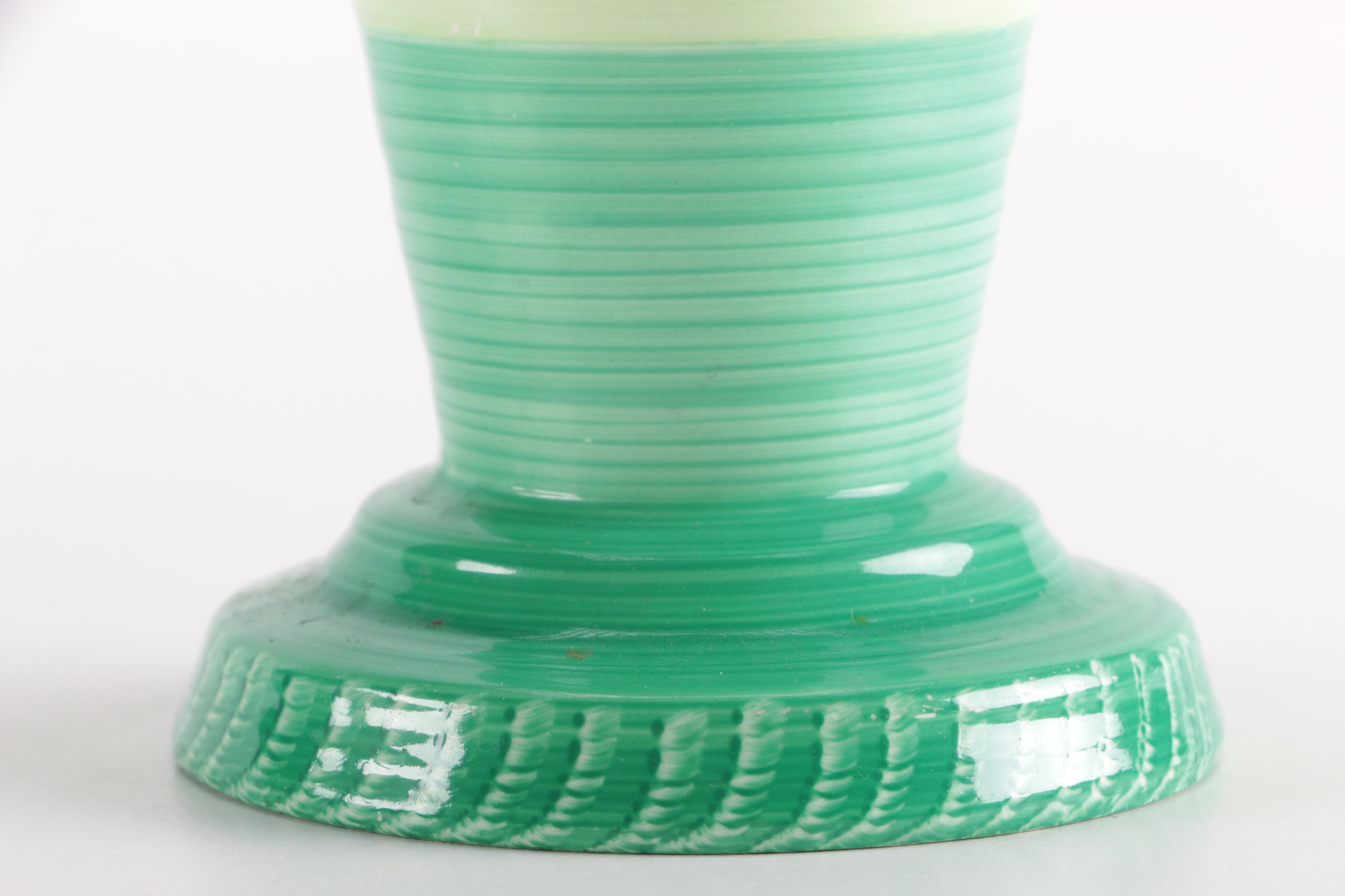 Shelley Ceramic Vase and Platter with Homeland English Pewter Base