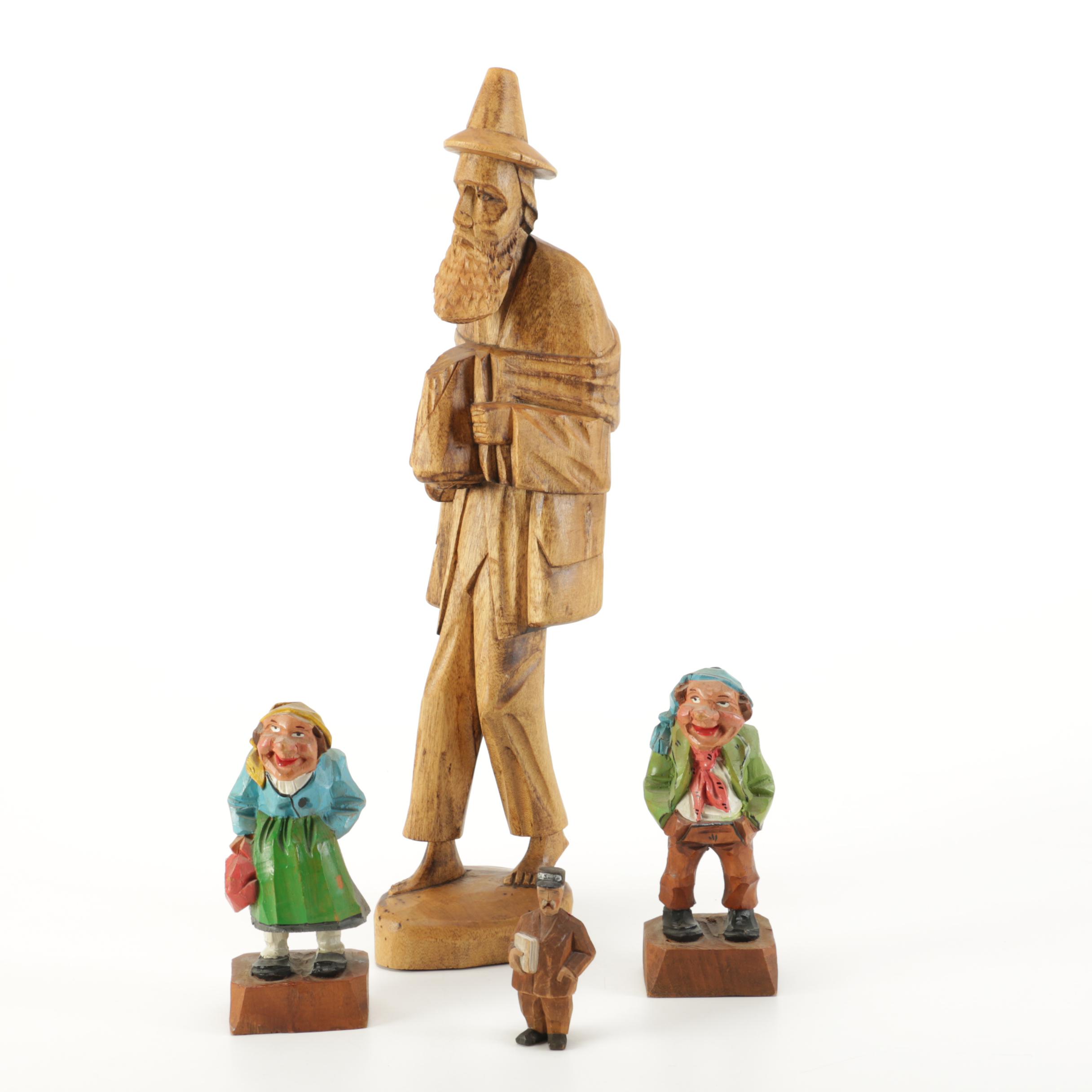 Selection of Hand Carved Wooden Figurines