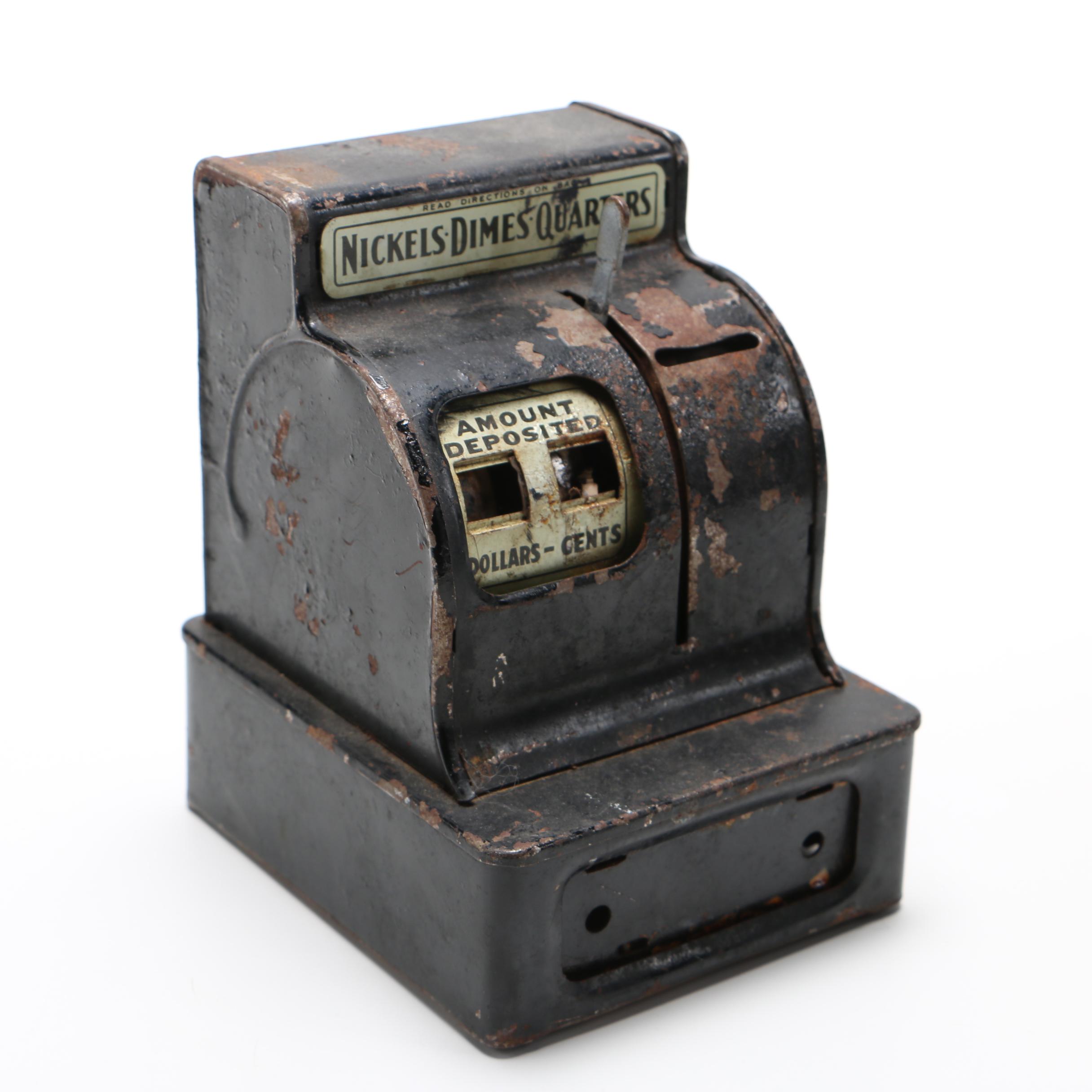 Vintage Uncle Sam's Register Steel Coin Bank