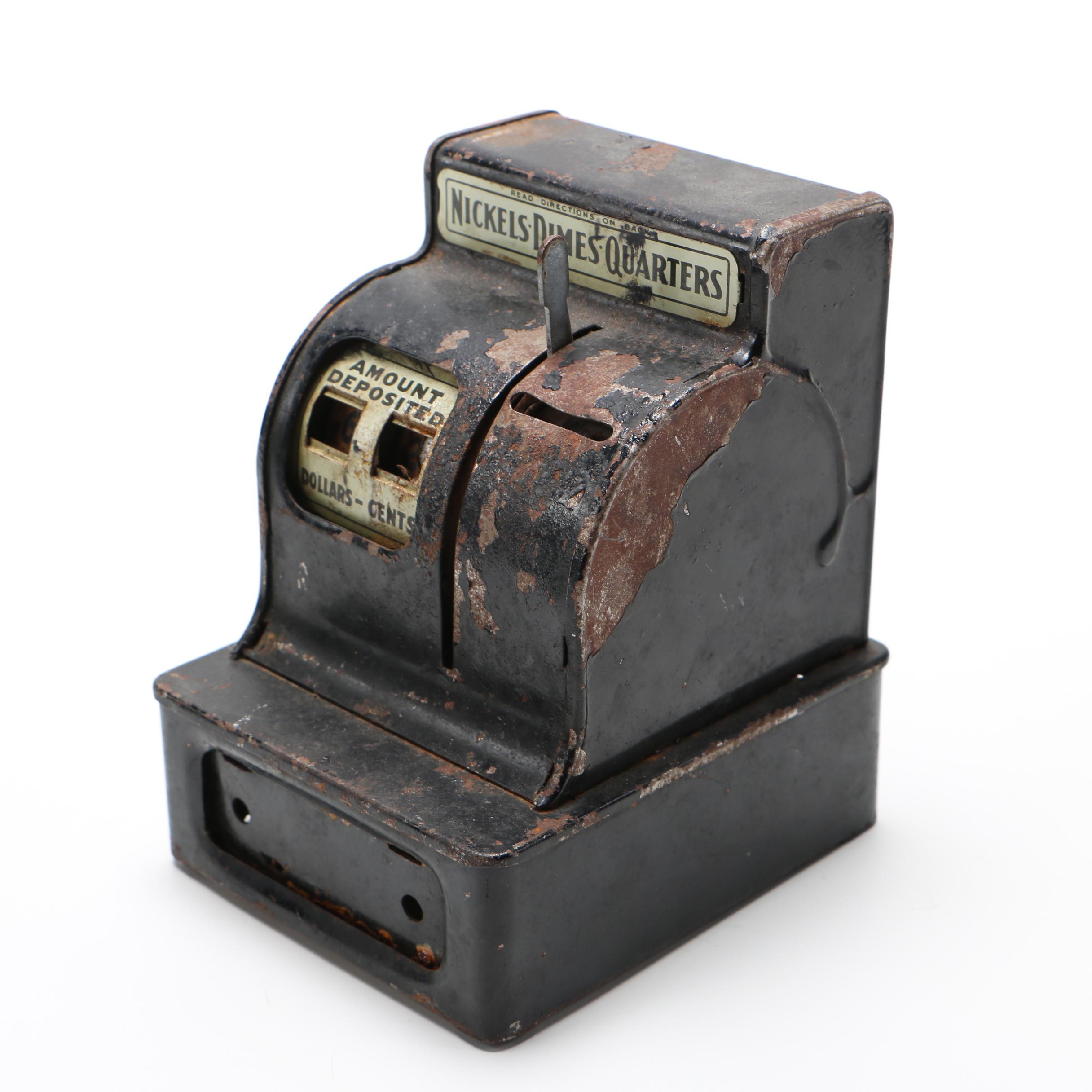 Vintage Uncle Sam's Register Steel Coin Bank