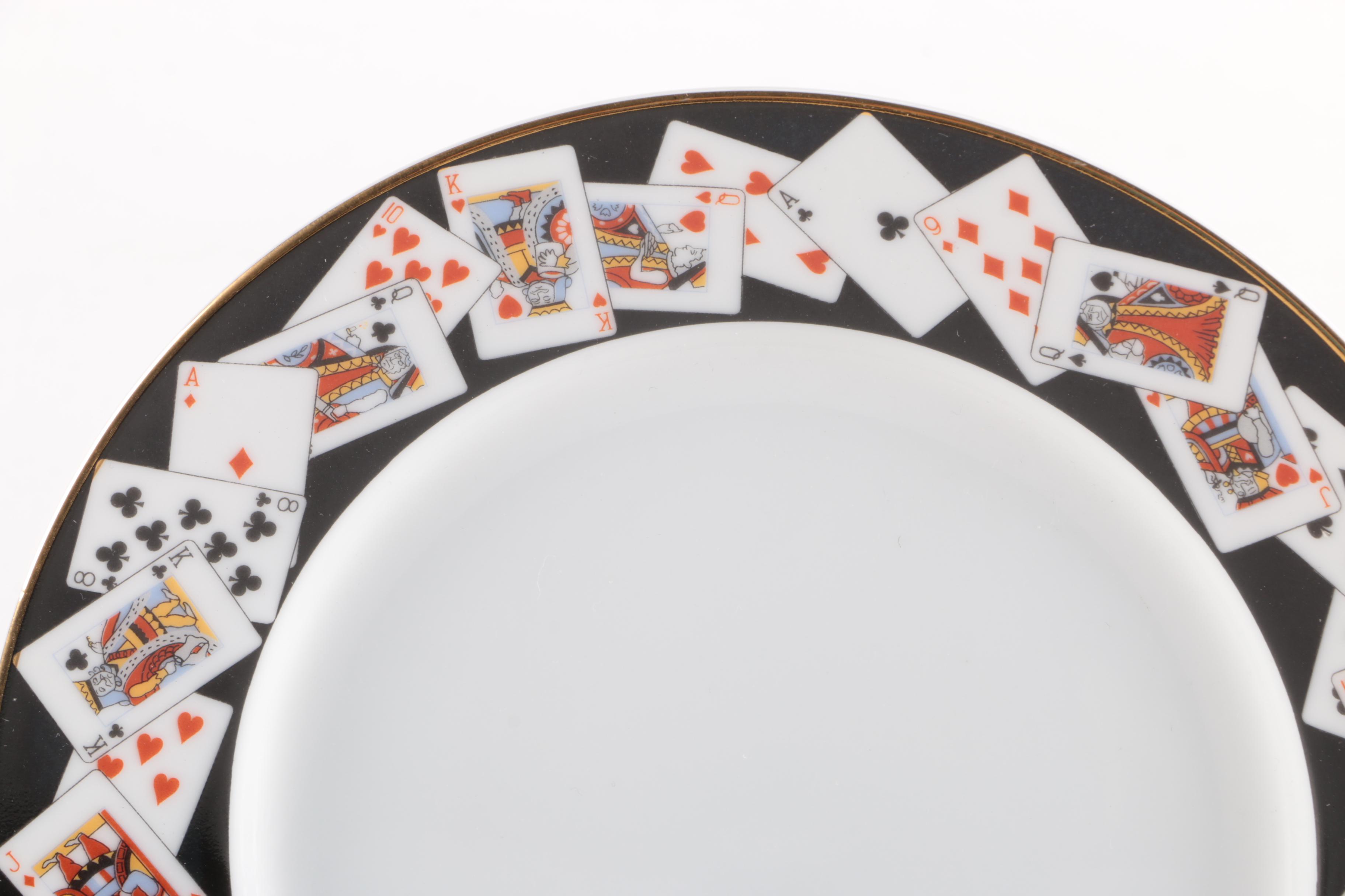 Tiffany & Co. Playing Card Coffee Mug, Saucer, and Plate Set