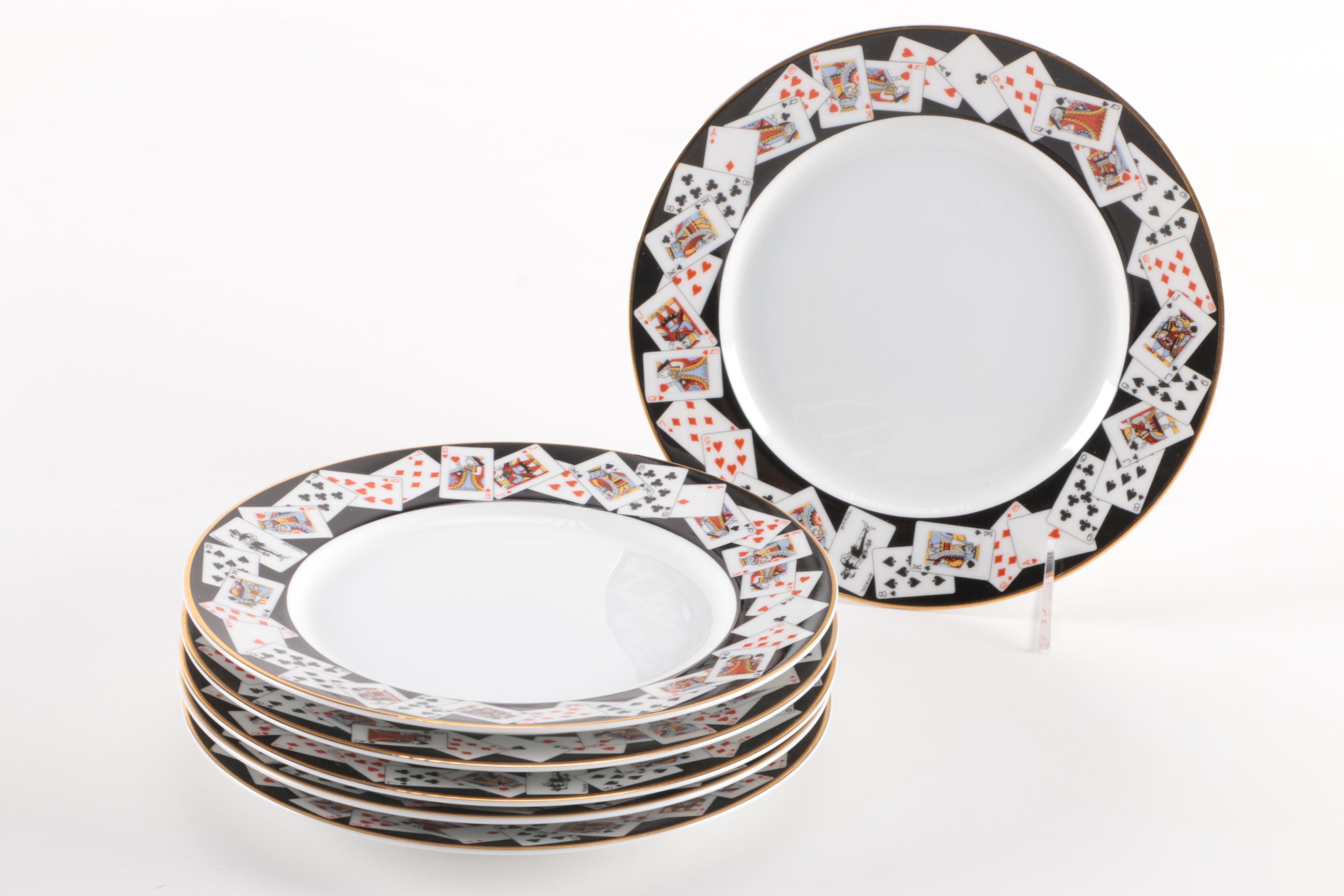 Tiffany & Co. Playing Card Coffee Mug, Saucer, and Plate Set