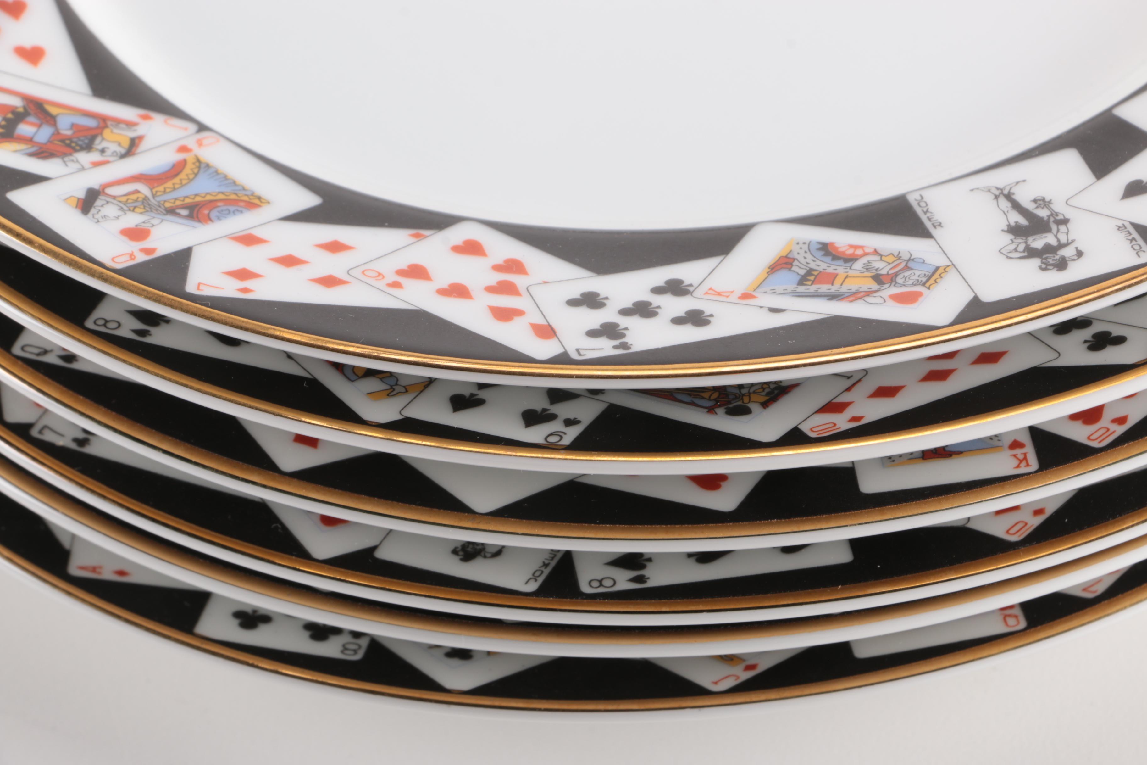 Tiffany & Co. Playing Card Coffee Mug, Saucer, and Plate Set