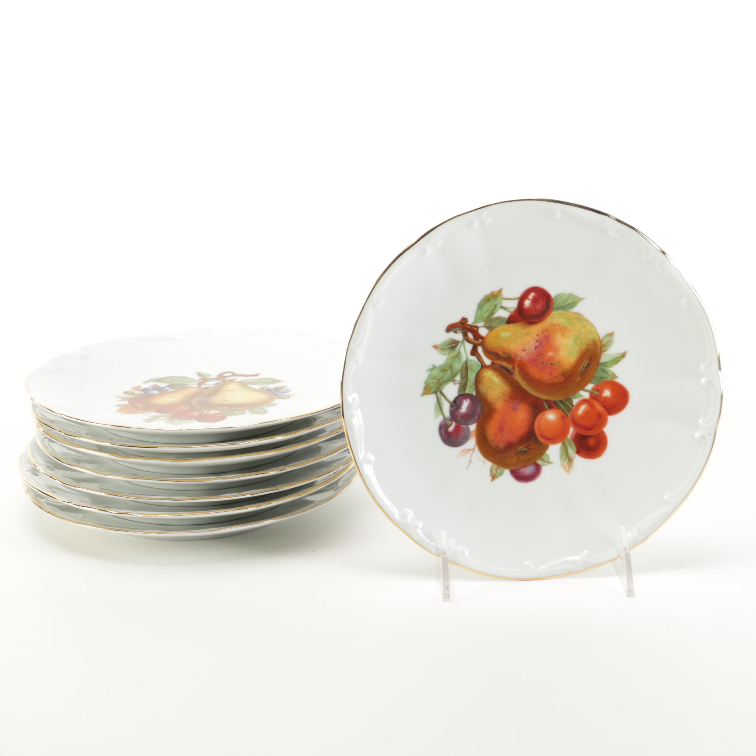 Fruit Motif Glasses and Plates Including Bareuther