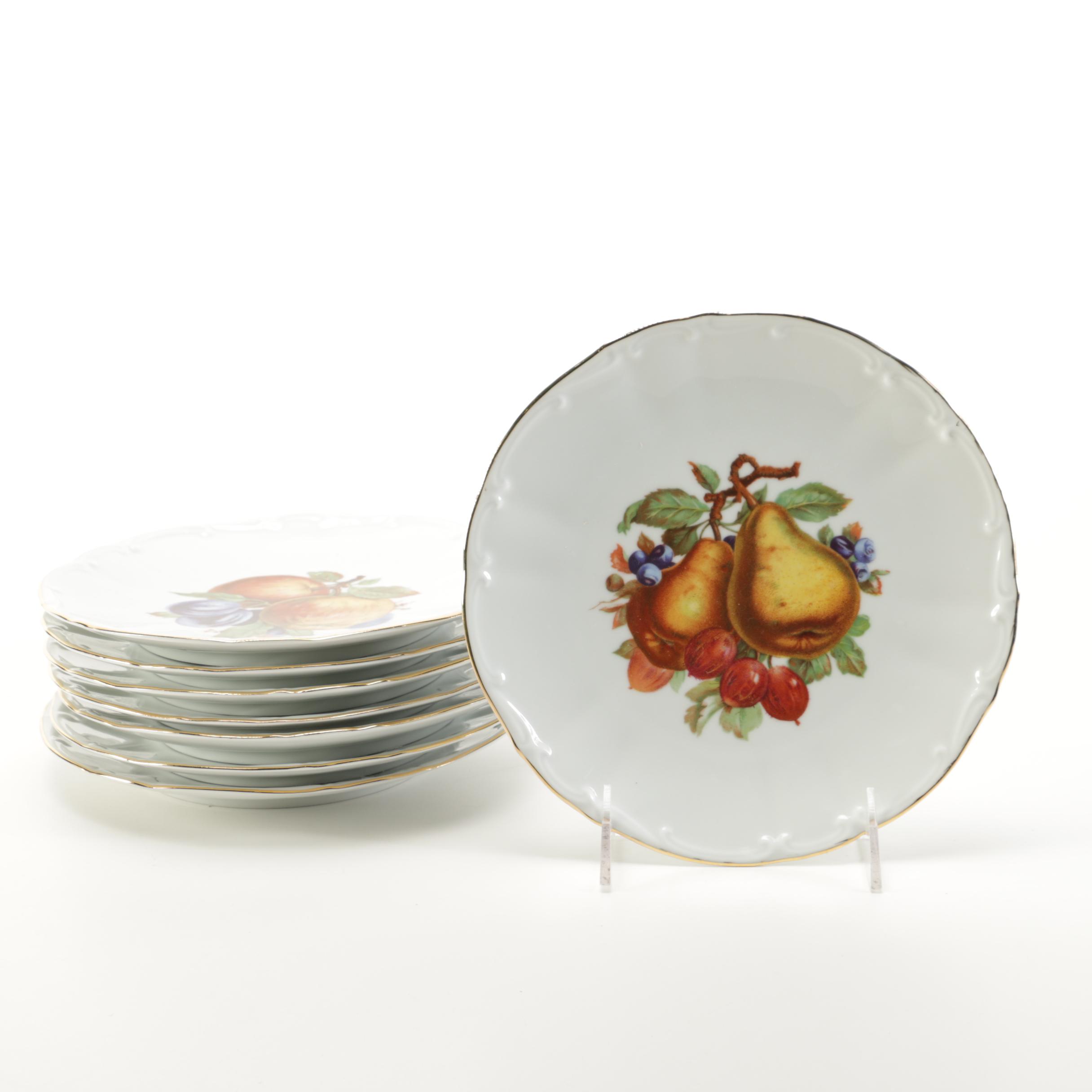Fruit Motif Glasses and Plates Including Bareuther