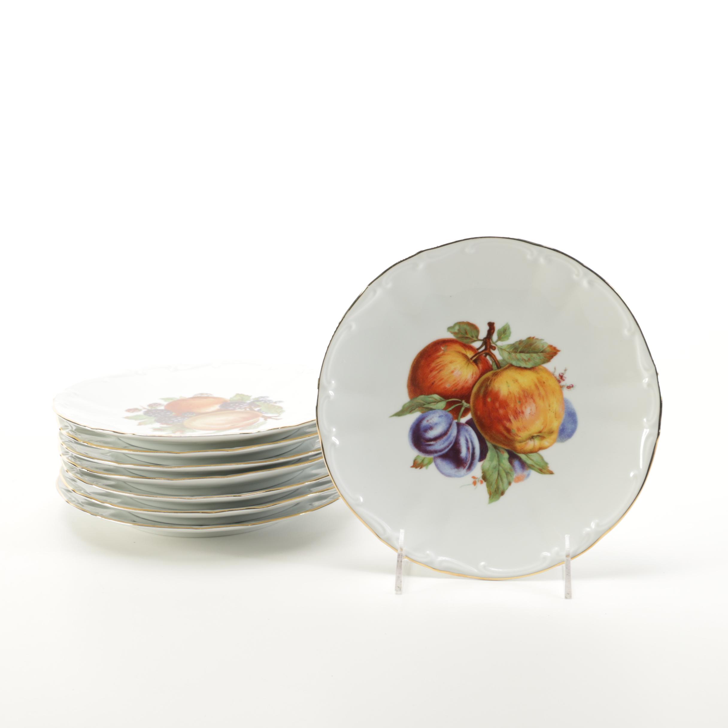 Fruit Motif Glasses and Plates Including Bareuther